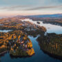 Sunrise over the town of Ucluelet, Vancouver Island